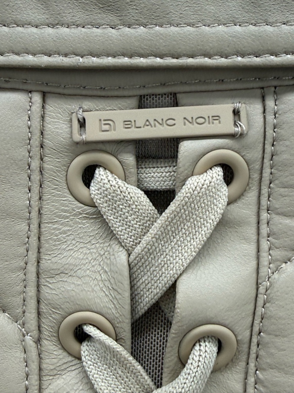 Blanc Noir Acceleration Asymmetric Taupe Leather Moto Mesh Jacket Size Small - Picture 8 of 15
